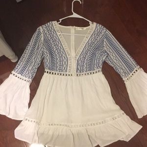 Pretty patterned blue and white dress